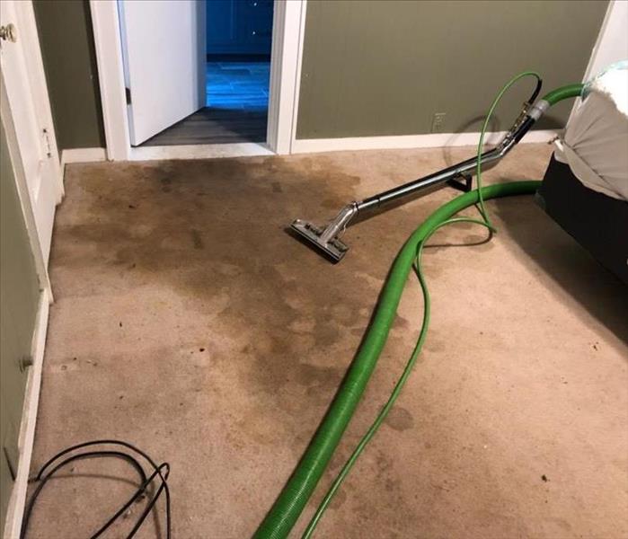 Hazmat matter on bedroom carpeting
