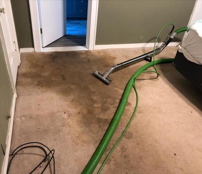 Hazmat matter on bedroom carpeting